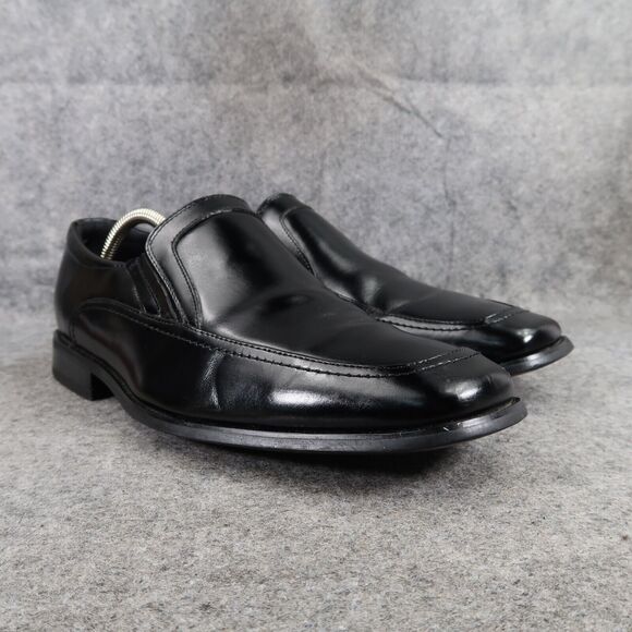Stacy Adams Shoes Mens 10.5 Loafer Dress Formal Black Slip On Square Toe Classic - Picture 1 of 15